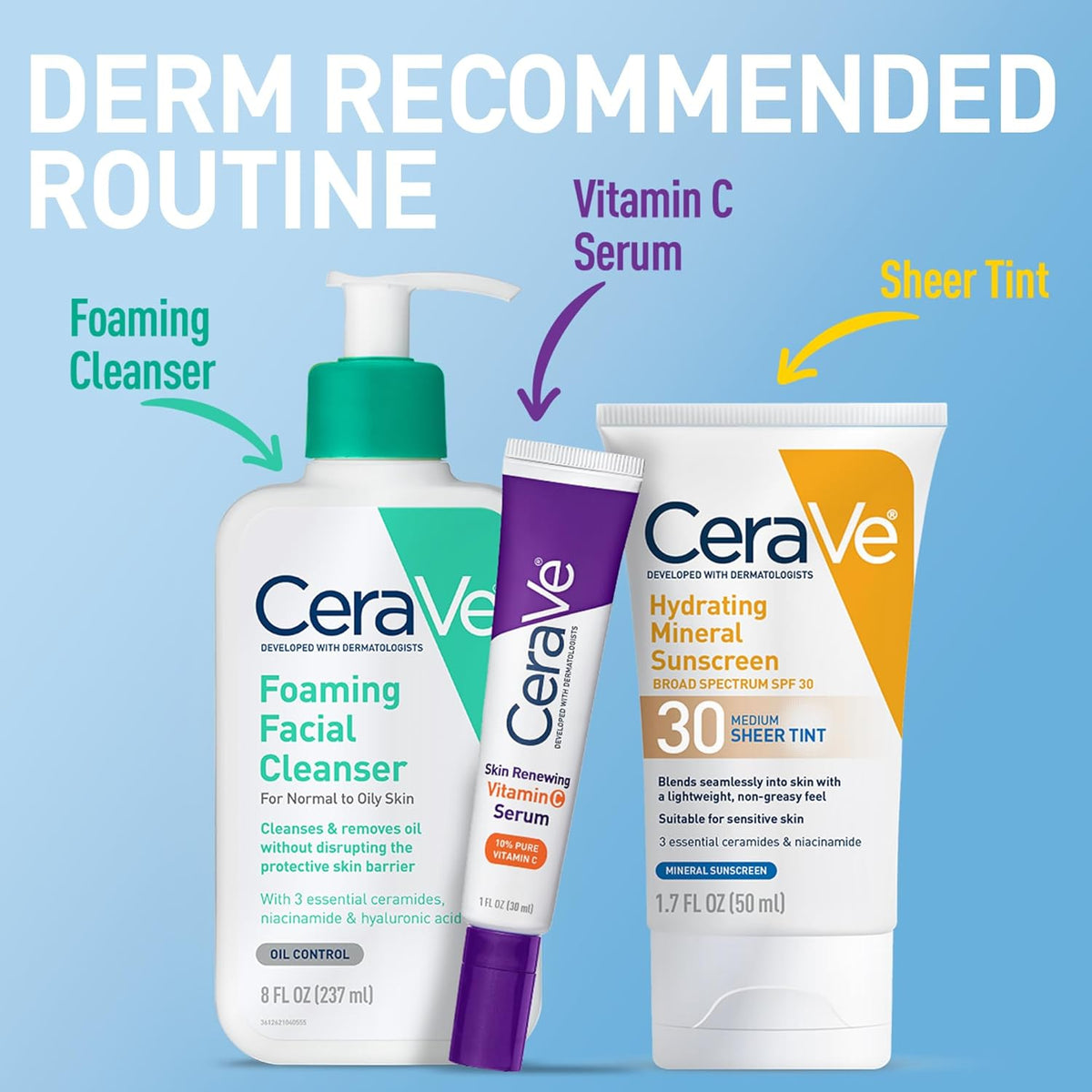 CeraVe Tinted Sunscreen for Face. Mineral SPF 30 Moisturizer. Light. 1.7oz | Skin Care. Face Sunscreen. Hyaluronic Acid. Zinc Oxide. Titanium Dioxide. Sheer Tint. Healthy Glow. Blends Seamlessly