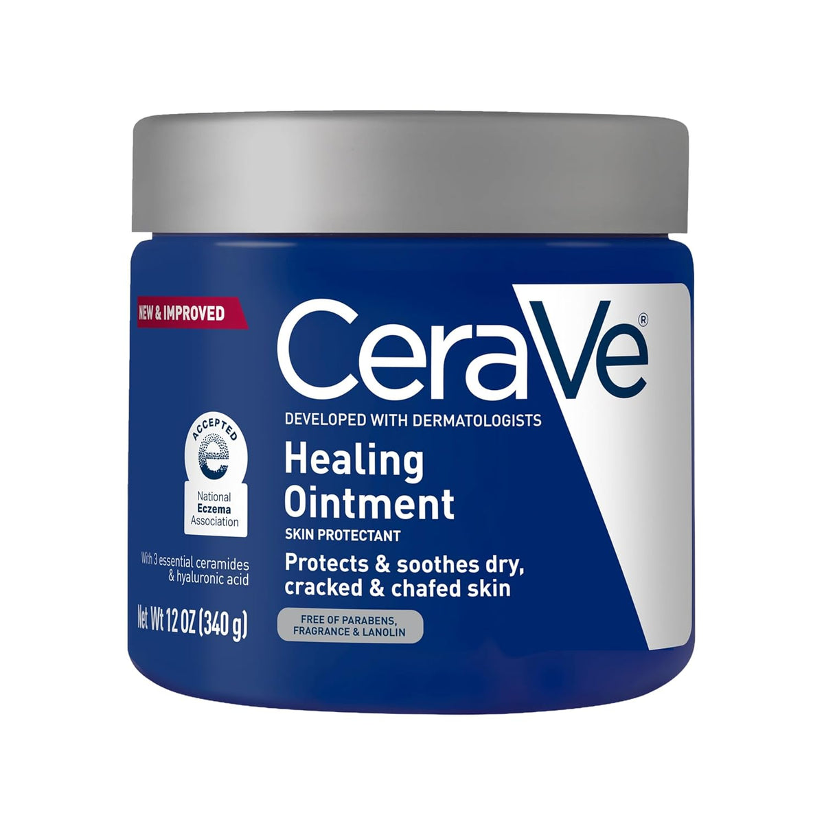 CeraVe Healing Ointment. Hyaluronic Acid Skin Protectant for Dry Skin. 3oz | Barrier Cream. Skin Care for Face & Body. Skin Barrier Repair with Ceramides & Petrolatum. Fragrance Free. Lanolin Free