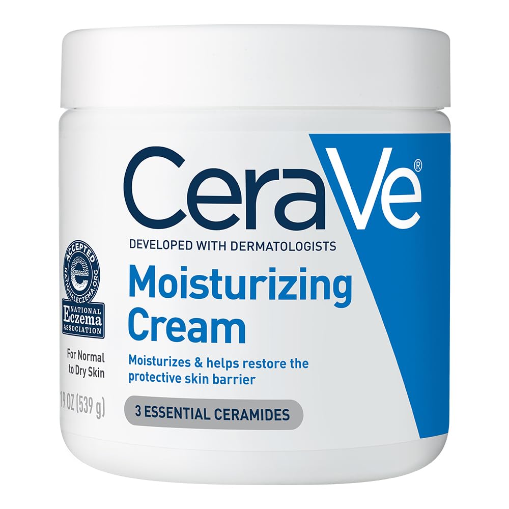CeraVe Moisturizing Cream. Face & Body Moisturizer for Dry Skin. 19oz | Skin Care with Hyaluronic Acid. Skin Barrier Repair. Ceramide Moisturizer. Fragrance Free. Non-Comedogenic. Daily Use