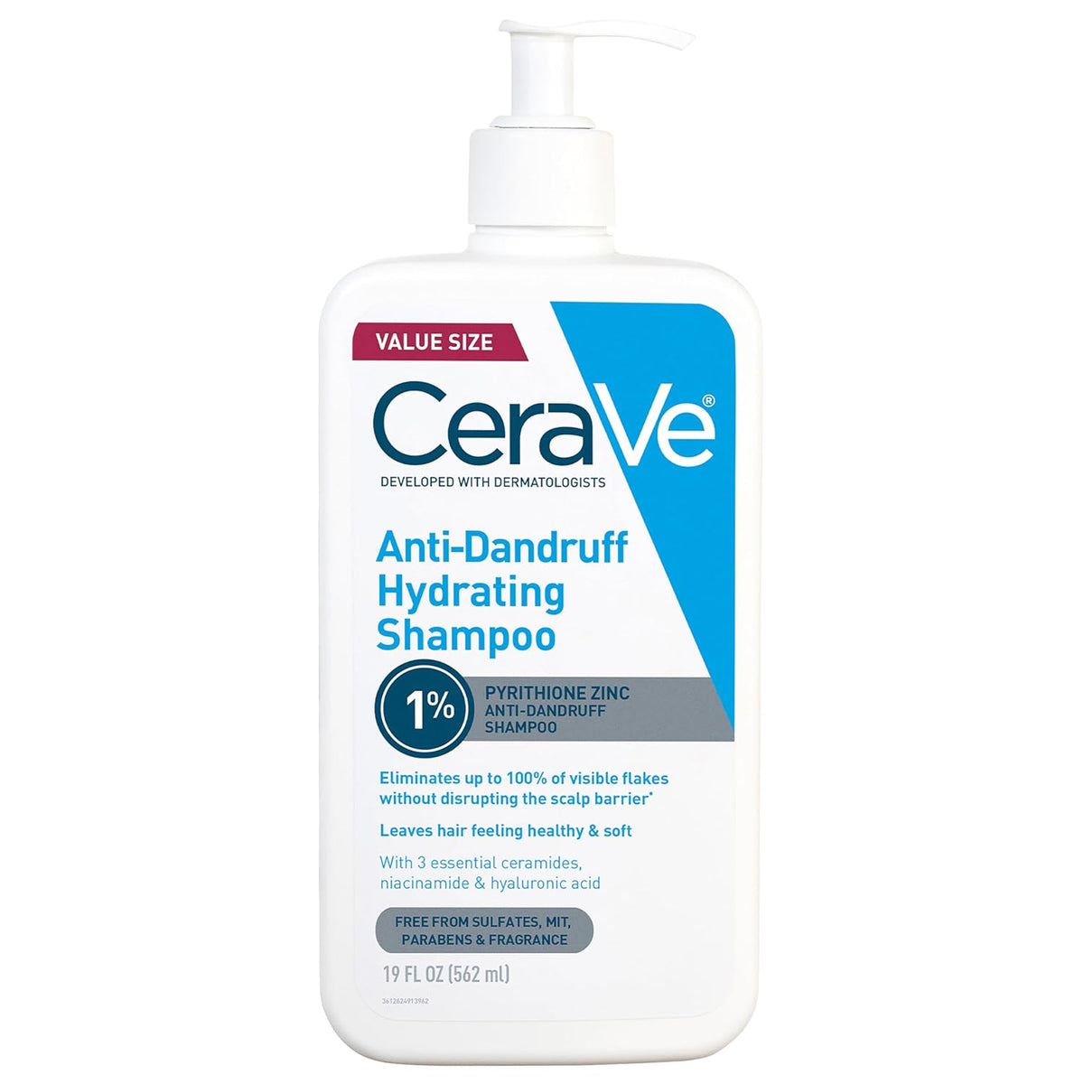 CeraVe Hydrating Anti Dandruff Shampoo. 1% Pyrithione Zinc Dandruff Treatment With Ceramides. Niacinamide. Hyaluronic Acid. Eliminate Flake.Provides Itchy Scalp Relief. Sulfate-Free. 12 Oz (Pack of 2)